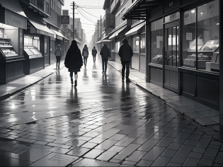 Extremely high image quality?Perfect neighborhood map?2D city neighborhood map?Sufficient contrast in grayscale brightness?The environment is real?full scene?GLSL filters enhance rendering?The seemingly simple visual aesthetic and the portrayal of details are contradictory?It is as if you can see the texture and angle of the street slate?You can feel the flowing shadows illuminated by the store's bright windows and street lamps?
