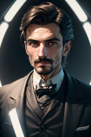 imagem arafed de um homem com barba e gravata, Retrato de Nikola Tesla, Retrato de Tesla, nikola tesla, Directed by: Adam Marczy?ski, retrato vfx altamente detalhado de, filosofo tesla, foto de retrato, Directed by: Galen Dara, Retrato VFX altamente detalhado, O Criador do Universo, Directed by: Dan Luvisi, Directed by: Andrew Wroblewski