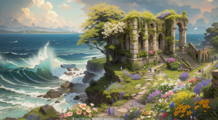 Beside a pumice isle in Baiae's bay, And saw in sleep old palaces and towers Quivering within the wave's intenser day, All overgrown with azure moss and flowers, Ode to the West Wind, BY PERCY BYSSHE SHELLEY