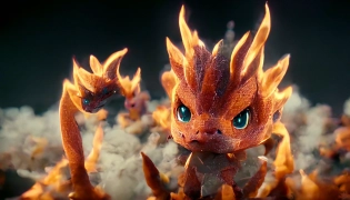 A new type of fire dragon Pokemon in Pokemon anime, 4k screen capture --no signature, text, watermark �s 625 �ar 16:9 --s 625