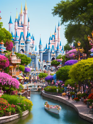 B
2023-08-07 05:58:40
Write me a description in English to make a picture of a three-dimensional city that looks like Disney

2023-08-07 05:58:40
To create a three-dimensional city image resembling Disney, you would need to incorporate elements that capture the magical and enchanting atmosphere of Disney. Here is a description in English:

Imagine a vibrant and whimsical cityscape that takes inspiration from the enchanting world of Disney. As you enter this three-dimensional city, you are greeted by towering and intricately designed castles, reminiscent of the iconic Disney princesses� homes. These castles are adorned with shimmering lights and colorful flags that dance in the gentle breeze.

The streets are lined with charming shops, each displaying animated characters and beloved Disney merchandise. The buildings themselves are adorned with vibrant colors, intricate details, and whimsical architectural designs, reminiscent of the fantastical settings found in Disney movies.

As you explore further, you encounter bustling and lively markets teeming with people in Disney-themed costumes, bringing the characters to life. The atmosphere is filled with joy and laughter as street performers entertain the crowd with their magical talents.

To complete the picture, a charming river flows through the city, where miniature boats sail along, carrying visitors on a whimsical journey. The riverbanks are adorned with lush greenery, colorful flowers, and small hidden surprises, making every corner a delightful discovery.

The city is enveloped in a perpetual twilight, where the sky is painted with hues of pink, purple, and gold, creating a magical backdrop for the charming streets and structures. As the sun sets, the city comes alive with an ethereal glow, bringing the Disney magic to life.

In this three-dimensional city, every corner tells a s
