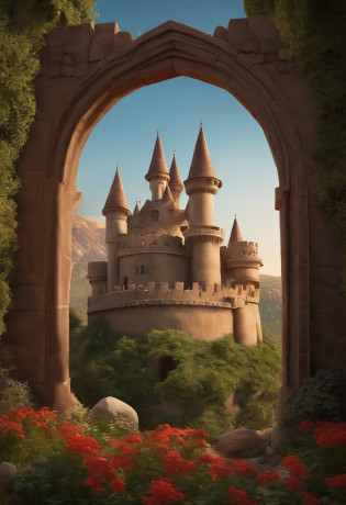 (giant,massive,extremely detailed, hyper-realistic) anthill made in the shape of (an exquisite, a grand, a majestic) Ottoman castle, with (ornate, intricate) arches and (colorful, vibrant) flags waving from the rooftops. The anthill stands proudly, resembling a miniature fortress, with (meticulously crafted, delicate) details highlighting each architectural element.

The anthill's entrance is adorned with (elaborate, ornamental) gates, while (stylized, magnificent) windows and balconies grace the castle walls. The flags flutter gracefully in the wind, adding a sense of life and movement to the scene.

Surrounding the anthill castle, a bustling community of ants go about their daily activities. (Tiny, hardworking) ants scurry, carrying food, building tunnels, and tending to their anthill home. The scene showcases the intricate harmony and organized chaos of the anthill society.

The anthill castle is bathed in (soft, warm) sunlight, casting (subtle, gentle) shadows that accentuate the architectural details. The colors of the scene are (vibrant, vivid), with a mix of earthy tones and vibrant hues, creating a visually appealing and inviting atmosphere.

The anthill castle stands tall in a (lush, vibrant) garden, surrounded by (lush greenery, colorful flowers). The garden is filled with (delicate, blooming) plants and (whispering, rustling) trees, providing a serene and picturesque backdrop for the anthill castle.

The overall quality of the image is of the highest caliber, with a focus on (ultra-detailed, photorealistic) textures and (razor-sharp, precise) details. The image has a (professional, studio-lit) feel, with (high-resolution, 4K) clarity and depth. It captures the beauty and magnitude of the anthill castle, immersing the viewer in a world of miniature grandeur.

Art Style: Stylized (fantasy, imaginative)
Color Palette: Warm earthy tones mixed with vibrant, contrasting colors
Lighting: Soft, warm sunlight casting subtle shadows

???This one is longer?You need to make sure that the custom section has no more than 40 tags?