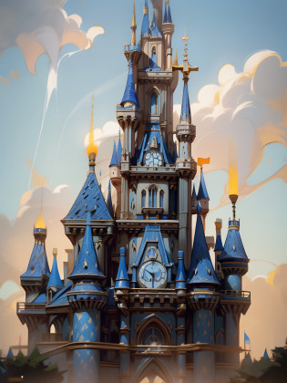 araffe castle with a blue roof and a clock tower, disneyland castle, background is disneyland castle, beautiful castle, disneyland background, epic castle with tall spires, disney land, disneyland, magical castle, disney!!!!, disney!!, disney world, fairy tale place, disney 8 k photo, very far royal steampunk castle, fantasy castle, disney disney, disney render