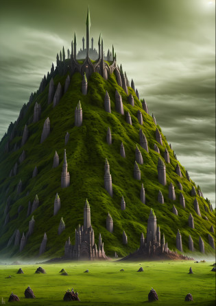 Anthill in the style of the fortress of Minas Morgul from 