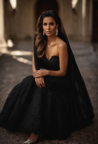 a close up of a woman in a black dress posing, photo from vogue magazine, halter neck, doing an elegant pose, black gown, indian super model, edited, stylish pose, stunning elegant pose, cut out, flawless structure, regal pose, revealing stylish dress, photoshoot, she is wearing a black dress, by Rodney Joseph Burn, glamorous pose, freida pinto