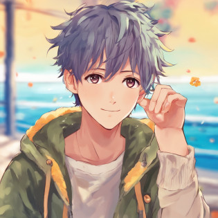 menino anime com cabelo preto e olhos azuis sentado, anime moe artstyle, menino anime, 2 d estilo anime, jovem homem de anime, personagem estilo anime, em estilo anime, anime estilizado, sombreamento estilo anime plano, estilo anime masculino, retrato estilo anime, cara de anime alto com olhos azuis, estilo anime plano, em estilo anime, arte anime de alta qualidade, Olhando para o ceu de costa