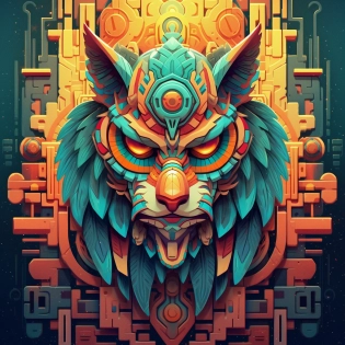 totem animal totem aztek greeble tribal style fanart ornate fantasy heartstone ankama gta5 cover style official behance hd artstation by Jesper Ejsing, by RHADS, Makoto Shinkai and Lois van baarle, ilya kuvshinov, rossdraws totem color pastel vibrant radiating a glowing aura intricate, elegant, sharp focus, illustration, digital painting, concept art, matte, art by WLOP and Artgerm and Greg Rutkowski and Alphonse Mucha, masterpiece --ar 2:3 --s 750