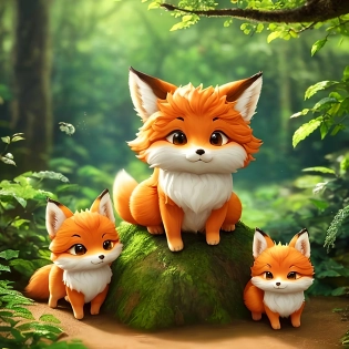 ((best quality)), ((masterpiece)), ((realistic)), (detailed, ultra detailed, finest detail, intricate), little cute forest {a squad of fox:0. 7 (nine tails)} fluffy Chibi cuteness overload, sunny magical background, volumetric lighting, photo realistic, lifelike, photography, octane render, digital art, 8k, 64K, trending on artstation, sharp focus, studio photo, by greg rutkowski, by pascal blanche rutkowski, sharp focus, painting, (concept art of detailed character design). matte painting, insanely detailed, , ((masterpiece)), absurdness, HDR<lora:none:1>depth of field, reflection,