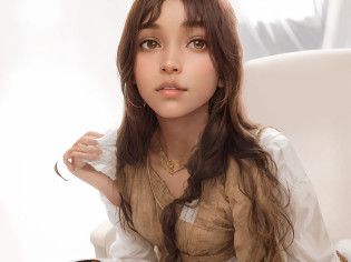 there is a woman sitting in a chair with a plate of food, indian girl with brown skin, with brown skin, selfie of a young woman, with a brown fringe, selfie shot straight on angle, inspired by Lily Delissa Joseph, with long hair, with straight black hair, taken with sony alpha 9, her hair is long and straight, looking straight to camera