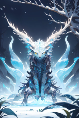 absurds?High res?ultra Detailed?official arts??? 8k ???ultra Detailed?Beauty and aesthetics?master masterpiece?best best quality??zentangle?Ice and snow?Tangles?Entanglement???s fractal art?1.3??PhotoRealistic??master masterpiece?topquality?best best quality?official arts?Beauty and aesthetics?1.2??Very Detail?s fractal art?variegated?most details?zentangle??Abstract Background?1.5??1boy?1.3??Kamimei??Glowing blue eyes??Enigmatic?(MAGIC)?((Sit on a tree))?Ice and snow