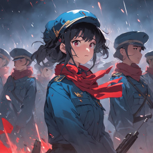The Chinese women's army is thinly dressed, blue-gray uniforms, red scarves, guerrilla warfare, bullets and bullets, and serious faces