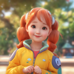 There is one with a ponytail?Little girl with orange hair, lovely digital painting, adorable digital art, Cute detailed digital art, Realistic cute girl painting, Cute cartoon character, Kawaii realistic portrait, Cute cartoon, Young and cute face, cute portrait, Cartoon Cute, digital cartoon painting art, cute kawaii girls, cute character, portrait cute-fine-face, adorable expression,?head portrait,sportrait?,Cartoon image with big head and small figure,