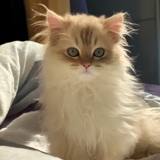 There was a furry man sitting on the bed?There were blankets, fluffy face, Soft fluffy, persian cat, Furry cat, The cat is fluffy, fluffy full of light, ethereal soft and fuzzy glow, a cute little cat, fluffly!!!, long - haired siberian cat, orange fluffy belly, persian princess, cute furry needs your help, fluffy mane, very fluffy