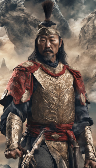 in a panoramic view?Horizontal composition 16:9,magic realism? anime big breast?Masterpiece, hyper HD, Super detail, High details, Best quality, A high resolution, A high resolution, Award-Awarded, Award-Awarded, Anatomically correct, 8K????Portrait of a noble knight?Dignified???A man on horseback?Long knife in hand, poster art inspired by Kan? H?gai, trending on pixabay, Renaissance, Solomon Kane, As Solomon Kane, the third horseman, samurai movie poster, Wuxia, horse warrior, Tim BradStreet, vampire hunter d, Horseman of Apocalypse, genghis khan, Chinese samurai?