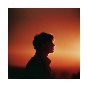 Sunset film photo of a courier