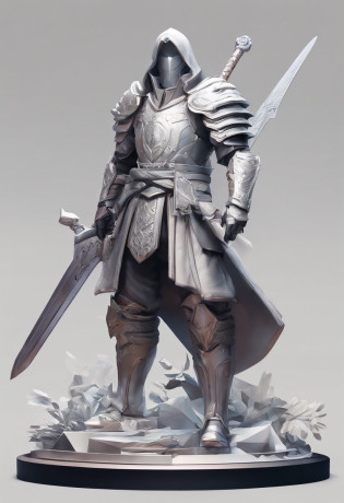 3d character bust of a swordsman, character concept, hand drawn cartoon illustration, Solid and vivid background, Fine, detailed scale, Soft lighting, game character, upper body, Created by Lois Van Barl and Reusch and Ross Tran and Ross Dr�s and Sam Yang and Sam Ess Arts and Altgerm, Best Quality, masutepiece