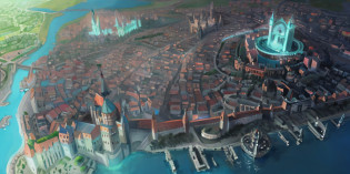 a close up of a city with giant turqoise castle in the middle, kingslanding, big and structured valhalla city, renaissance port city background, medieval city, a medieval city, voxel based world, huge city, medieval city background, mordor as a bustling city, detailed city, large city, vivec city, entire city in view, mediterranean city