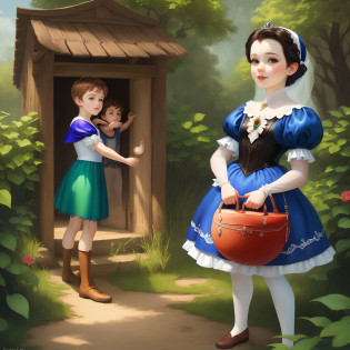 Chapter 1: A Special Day

It was a sunny day in the Realm of Imagination, where all the stories lived together. Branca de Neve estava brincando em seu jardim, quando de repente, Peter Pan apareceu voando com seu fiel amigo, Tinker Bell. Eles vieram para convidar Branca de Neve para uma grande aventura, with a realism of oil paint