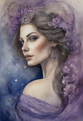 (Obra maestra, Calidad superior, La mejor calidad, Arte Oficial, beautiful and aesthetic:1.2), girlish, Cara detallada, Cabello largo y negro, cuerpo completo, Camisa azul con cuello alto, Violet corset, Largo sketch azul, celestial, cosmico, extremadamente hermoso, Alto detalle, (Galactic in the background), Efectos luminosos, highest detailed, particles floating, Runas antiguas, geometric patterns, V0id3nergy , dove, Sombras, Epic atmosphere
