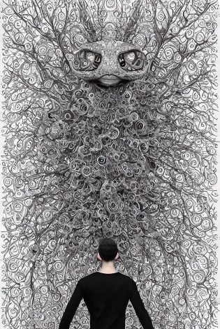 nft - hyperrealistic - human - collectible trending on superrare : an intricate and extremely detailed hyperrealistic and hyper symmetrical 3 d photoart / wallpaper / sculpture ( neon - monochrome minimalistic composition by andrew thomas huang, concept by peter birkhauser and louis wain, and 3 d - human sculpture by ron mueck ) of two handsome gay boyfriends with white / black stylized makeup as cat - clown - cyborg and two twin flames of love : 1 | minimalistic 3 d hyperrealistic - human schizophrenic art visuals by peter birkhauser and louis wain white high contrast ) : a single close up photo - real delicate ceramic black porcelain, high detailed face, photorealism, golden ratio, hyper - realistic 3 d, insanely super detailed, realistic octane render, 1 6 k, minimalistic vulnicura fashion ( by james merry and maiko takeda ) photography, hard light goddess detailed in front of an intricate background : 0. 8 | micro detail, backlit lighting, face in focus, subsurface scattering, translucent, thin porcelain, physically based rendering, japanese pottery, trending on cgsociety