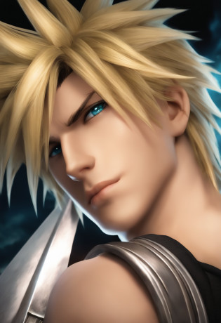 a close up of a person with a sword in a city, cloud strife, portrait of cloud strife, from final fantasy vii, final fantasy 7, from ff7, ff 7, cloud, from final fantasy, final fantasy face, final fantasy character, final fantasy, final-fantasy, final - fantasy, square enix, final fantsy, closeup portrait shot