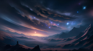 Create an unforgettable beautiful image of the Dark Cosmos that will enchant you with its mysterious charm. Imagine the vastness of the universe, Where distant stars shine like distant beacons in the eternal night. Depicting the enigmatic darkness of interstellar space, Etheric nebulae and distant galaxies increase the atmosphere of the universe. Take advantage of a muted color palette, Deep Blue Highlights, Viola, Eta?The hues of heaven evoke a deep sense of loneliness and wonder deep in the universe. AI-powered creativity?Take viewers to the enchanting Dark Cosmos, Where unknown beauty shines in the shadows