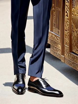 Every element of the artwork has been meticulously crafted, from the fine lines of the pinstripe suit to the intricate stitching on the shoes. The attention to detail is unparalleled, and the result is a breathtaking masterpiece that inspires awe and admiration in all who behold it.