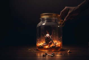 In this unnerving account, a boy named Lucas lies imprisoned inside a glass jar, his fragile frame awash in crimson liquid. His cries of distress echo throughout the empty chamber, as though he were trapped within a living nightmare. The jar is encrusted with filth and grime, bearing testimony to the countless acts of sadism that have transpired within its confines. On closer inspection, one discovers that Lucas's tender limbs have been transformed into instruments of pain and suffering, adorned with intricate patterns of razor-sharp barbs and needles. His once pure and unsullied face is now a canvas for the macabre artistry of the monstrous forces that have held him captive. Their touch is heavy upon his small shoulders, their whispers a symphony of madness and depravity that seeks to consume his very soul. Lucas's sobbing breaths grow ever more labored as the minutes tick by, his puny struggles futile against the relentless march of his impending demise. The world outside the jar remains oblivious to the agonizing ordeal taking place within its sterile confines, unaware that they are but mere strands of consciousness removed from becoming part of the same unspeakable act of sacrifice. This is a visual experience designed to challenge the strongest of spirits, a testament to the unfathomable depths of human depravity and the unwavering resolve to perpetuate the cycle of violence and abuse that defines our species.