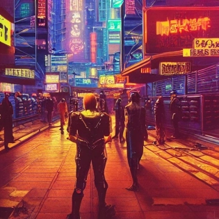 cyberpunk cyberware market, Night City, cyberpunk 2077, very very coherent painting, 1979 OMNI Magazine Cover, street level neo-Tokyo in Cyberpunk 2045 style
