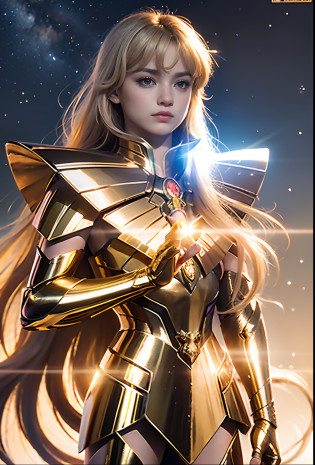 Uma mulher com armadura do cavaleiro de virgem Shaka, mistura4, (8k, Foto RAW, melhor qualidade, obra-prima: 1.2), (realista, realista: 1.37), 1girl, majo, paisagem urbana, noite, Chuva, molhado, profesional lighting, photon maping, radiosidade, physics based rendering, gradient blonde hair, majo, feminino, conjunto de bola branca, excelente qualidade de imagem, alta resolu��o, 1080P, (rosto claro), (face detailed description), (detailed hand description), (obra-prima), (CG requintado),  luz e sombra extremas, hair messy, obra-prima, detalhes ricos, (exquisite facial features), (alta qualidade de imagem), (obra-prima), (olhos detalhados), olhar para a frente para seus olhos, Delicate Collarbone, (seios grandes:1.2), (((mulher de seios enormes  com armadura de ouro do Shaka de virgem, Knights of the Zodiac)))