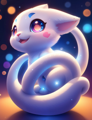 Cute little white snake?Different color eyes? tchibi? adolable? Logo design? Cartoony? movie light effect? 3D vector art? Cute and quirky? Fantasyart? Bokeh? handpainted? digitial painting? gentle illumination? Isometric style? 4K ???? photoreal render? High level of detail clean? Vector image? Photorealistic masterpiece? professional photoshooting? simple space background? flat white background? isometry?vibrant vector