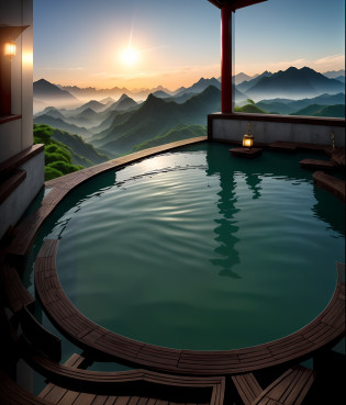 Bright scene?real rendering??((In the daytime:1.5)))?Not a night view?Best quality at best?highly  detailed?tmasterpiece?ultra�-�detailed?Extremely detailed CG unifies 8K, 8K, Diamond, China Wall?tmasterpiece?best qualityer?Chinese martial arts style?There are water lilies?There are lanterns?Lake surface?lotuses?The beautiful??((Chinese martial arts style))), The sky is vast, Even the mountain cliffs, Bright ink style, Contour light, Atmospheric atmosphere, , bamboos, pines, Octagonal stone pavilion, Flying waterfalls, CG? The world of martial arts? Chinese style buildings? Eau? in a panoramic view? 8K? tmasterpiece? best qualtiy? high qulity? high detal? super detailing? A high resolution? hyper HD?Complete and unified?without humans?No animals