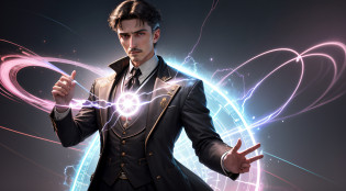 Na imagem fantasiosa de Nikola Tesla, He is portrayed as a visionary genius shrouded in an aura of brilliant electrical energy and twinkling sparks. Wearing a quirky costume that blends elements of period clothing with futuristic touches, Tesla aparece com um olhar concentrado e determinado em seus olhos, refletindo sua mente inquisitiva e genial.

Ao redor dele, dispositivos engenhosos flutuam no ar, powered by invisible electric currents, mostrando sua maestria na tecnologia e no poder da eletricidade. Behind him, A mosaic of vivid colors and abstract patterns symbolizes airborne electrical energy and wireless communication, conceitos pioneiros desenvolvidos por Tesla.

in her hands, ele segura uma bobina de Tesla gigante, pulsando com eletricidade arrebatadora, emitting a characteristic buzz. Through this coil, ondas de energia se irradiam para o ambiente, Creating a magnificent scene of dancing lightning, ressaltando a fascinante capacidade de Tesla para criar eletricidade sem fio.

Behind it, The sky mixes with electric clouds, formando imagens de engrenagens, Scientific contraptions and diagrams, representing the complexity of his revolutionary inventions and theories.

No geral, the fanciful image of Nikola Tesla captures the essence of his genius, ousadia e criatividade, with a touch of mystery and technological magic that has made him one of the most legendary minds in the history of science and innovation.