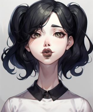 1 boy,smile,black lip,pout.kiss, full body,lip,mustache,closed mouth, <lora:kisspout-000006:1>