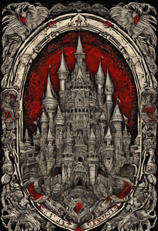 Castlevania castle with the title 'Castlevania' in the middle