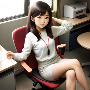 Ayaka Kamisato?Bare upper body?sit on chair