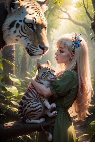 Chapter 1: The Magic Encounter

Once upon a time, numa pequena cidade, uma menina chamada Clara. Clara era uma garotinha muito especial, pois ela tinha um amor incondicional pelos animais. Desde pequena, Clara gostava de brincar com todos os bichinhos que encontrava, from the largest to the smallest.

Um dia, enquanto caminhava pelo parque, Clara encontrou um gatinho perdido. Ele estava assustado e miava tristemente. Clara, com todo seu amor pelos animais, She approached carefully and welcomed him into her arms. Ela decidiu que o nome dele seria Fofinho.

Chapter 2: The adventure at the zoo

Clara and Fluffy became best friends. Eles brincavam juntos, dormiam juntos e Clara sempre alimentava Fofinho com comidinhas saborosas. No entanto, Clara sentia que Fofinho precisava de mais bichinhos para brincar, So she decided to take him to the city zoo.

Upon arrival at the zoo, Clara e Fofinho se encantaram com a variedade de animais. Eles viram girafas altas e elegantes, macacos que pulavam de galho em galho, Beyond Elephants, lions and zebras. Clara realized that those animals also needed love and affection.

Chapter 3: The rescue of the little bird

While Clara and Fluffy walked through the zoo, They heard a small chirping coming from a nearby tree. Ao olhar para cima, Clara viu um passarinho preso em uma teia de aranha. Sem pensar duas vezes, She climbed the tree and carefully freed the little bird.

Em agradecimento, o passarinho cantou uma linda melodia para Clara e Fofinho. Clara percebeu que ser amiga dos animais era uma das coisas mais gratificantes que ela poderia fazer.

Chapter 4: Conhecendo a floresta encantada

Clara e Fofinho continuaram sua aventura, And this time they decided to explore a mysterious forest that lay beyond the zoo. There, They found even more exotic animals, como cobras coloridas, giant butterflies and even a family of bears.

Clara learned a lot about the importance of preserving nature and protecting the