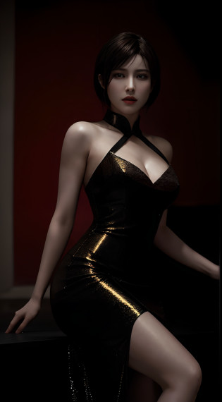 (Highest quality:1.3), cinematic shot, masterpiece, (sharp focus:1.5), (photorealistic:1.3), Ada Wong, 35 years old Woman, revealing clothes, Sexy woman, hot woman, gorgeous character, lusty Beauty, seductive, sensual lust in her beauty, erotic clothes, Ada Wong is a prominent character in the Resident Evil video game series. She is known for her mysterious and enigmatic persona. With her striking appearance, Ada often wears a beautiful qipao dress, which is a traditional Chinese outfit. Her dark hair, intense eyes, and a penchant for high heels contribute to her alluring and iconic look.

Ada is characterized by her intelligence, resourcefulness, and combat skills. She's skilled in using firearms, melee weapons, and gadgets, making her a versatile fighter. Throughout the series, she's often seen as an independent and secretive individual, driven by her own motives. Her interactions with other characters are usually marked by a sense of ambiguity and hidden agendas.

Ada's involvement in the series typically revolves around espionage, uncovering conspiracies, and dealing with biohazard outbreaks. Her complex relationships with other characters, such as Leon S. Kennedy, contribute to the intrigue and drama within the game's narrative. Overall, Ada Wong's multifaceted personality, captivating appearance, and central role in the Resident Evil series make her a memorable and iconic game character, resident evil character,(highly detailed skin),  (detailed face), detailed background, cinematic scene, intricate details, UHD,