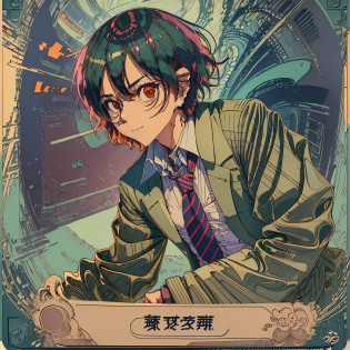 a close up of a person in a shirt and tie, style of hajime isayama, trading card, ( ( ( yoshinari yoh ) ) ), trading card fond, kentaro miura style, tsurumaki kazuya, miura kentaro style, pixiv daily ranking, handsome saitama, okabe rintarou --auto --s2