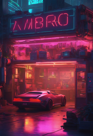 Futuristic city with neon lights and cars in a garage, cyberpunk garage on jupiter, Ambiente cyberpunk, Escenario ciberpunk futurista, Estilo de arte cyberpunk, aesthetic cyberpunk, cyberpunk themed art, vibraciones cyberpunk, cyberpunk setting, Ambiente cyberpunk, Detailed Neon Cyberpunk City, Estilo cyberpunk hiperrealista, aesthetic cyberpunk, Entorno cyberpunk, Interior cyberpunk, detailed cyberpunk illustration, Arte conceptual cyberpunk, Futuristic cyberpunk neon