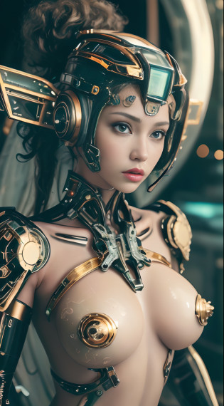 Woman naked only in gold body jewlry float in air like cyberpunk fairy, flying on the jungle, ultra Detailed face, ((flying girl)), ((flying on the si?, above the green wild jungle)) ((girl flying in the sky on the futuristic)), She flying, flying like cyberpunk fairy, Highly Detailed Face and Skin Texture, big green eyes, juicy lips, bimbo lips, white skin, pale skin, fair complexion (afro curly Black hair), (pale skin), Detailed Eyes, Double Eyelids, afro curly black  hair, gold metal cyberpunk tapes, metal Collar, metal gold futuristic ((vaginal piercing)), gold jewelry on wet body, wet skin. She is naked, puffy medium breast, gold substance on the naked breast, naked, White skin, she is on the futuristic cyberpunk flying disc drone in the jungle, futuristic cyberpunk pilot helmet on head. Piercing in the nose. (Full body), ((dynamic posture))