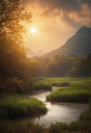 Weak branches send rain faintly?
A gentle breeze?
The feathers fell away and chirped?
Sunny like sunset moon?
Floating clouds are different?
Light air?
The peaks are secluded?
The stream is gentle?
Crickets have a soft voice?
The grass is like a tidal wave?
Vestibule of the Tanmu Trail?
Tile mud?