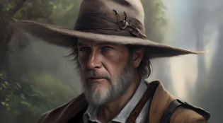 There's a man in a hat and beard looking at something, Cinematic realistic portrait, cinematic digital painting, Pintura digital muito detalhada, Pintura digital detalhada, Pintura Digital Ultra-Detalhada, Arte conceitual 4K e hiper realismo, arte conceitual de Pintura digital, baixo detalhamento. Pintura digital, Pintura digital realista, Pintura digital impressionante, Pintura Digital 8k, Pintura Digital de Alto Detalhe